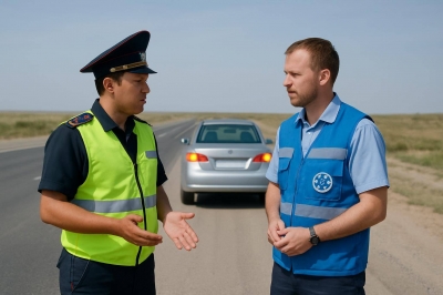 В Мангистауской области прошла акция "Прием на дороге" по безопасности движения