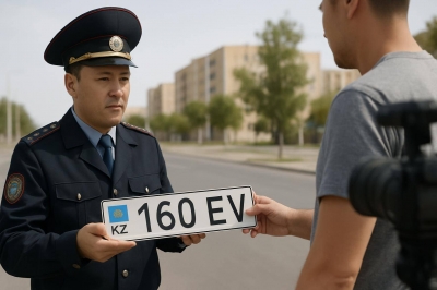 Полицейские вернули автовладельцу утерянный госномер в Актау