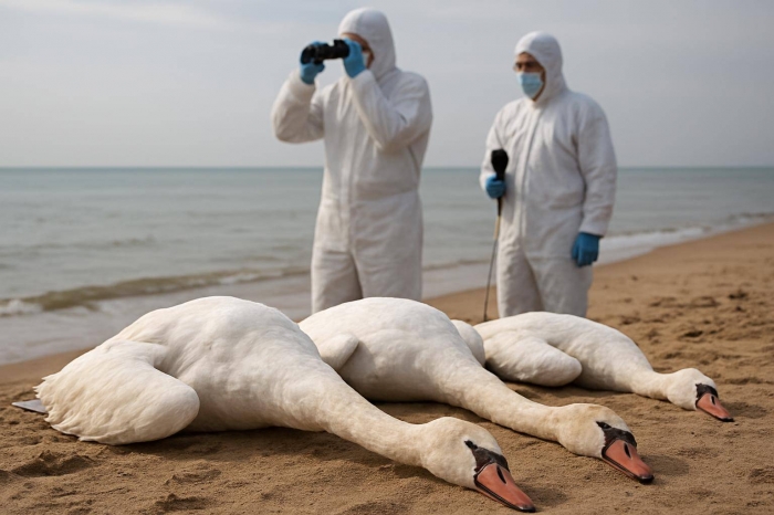 На побережье Каспия обнаружили 20 мертвых лебедей, эксперты изучают причины
