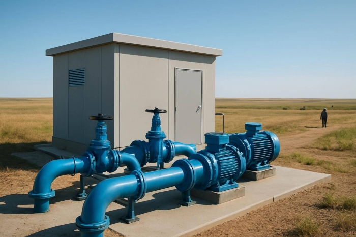 Аким Мангистауской области ознакомился со строительством водонасосной станции в Атамекене