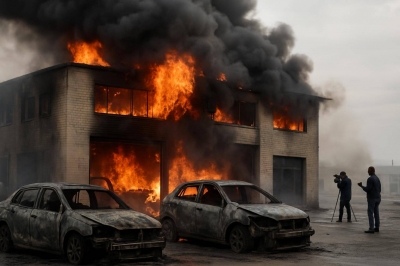 Крупный пожар на СТО в Актау уничтожил автомобили, пострадали люди