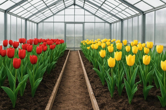 Семейные теплицы в Казахстане выращивают тысячи тюльпанов к весенним праздникам