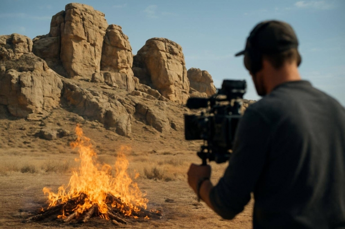 Клава Кока показала опасные съемки клипа в Казахстане с огнем и скалами