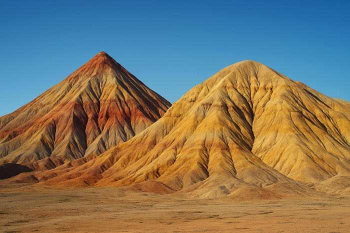 Горы Актау и Катутау в национальном парке Алтын-Эмель привлекают необычными пейзажами