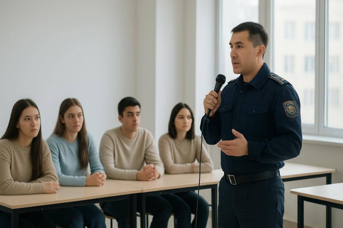 В Актау прошла встреча со студентами по профилактике правонарушений